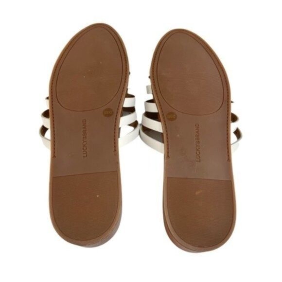 Lucky Brand White Leather Slip On Sandals - Picture 7 of 7